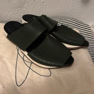 Zero Maria Cornejo Forest Green Mules